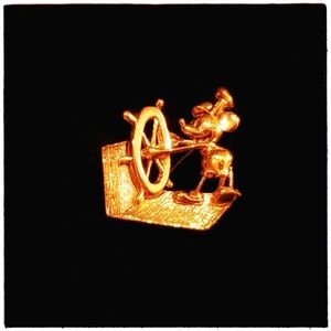 Disney Mickey Mouse Steamboat Willie gold brooch